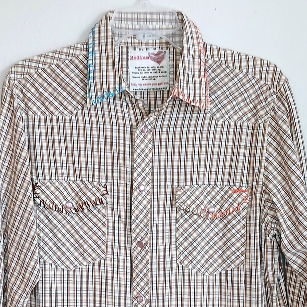 Upcycled Western Shirt Beautiful Native American Girl - Picture 3 of 11